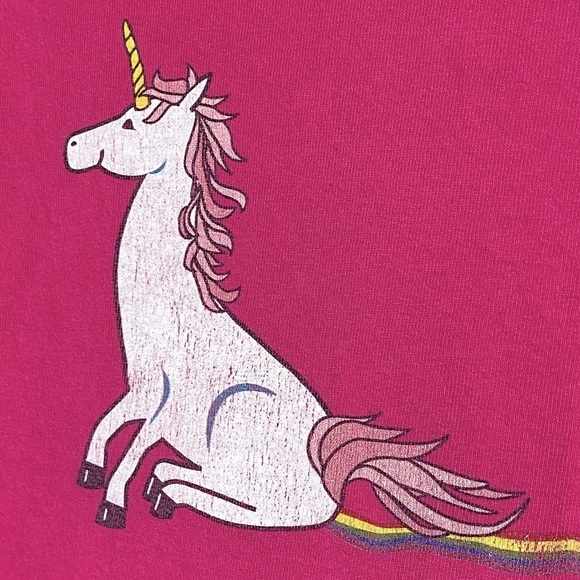 5/$25 Gildan Pink Rainbow Unicorn Skid Mark T Shirt L - Picture 8 of 14